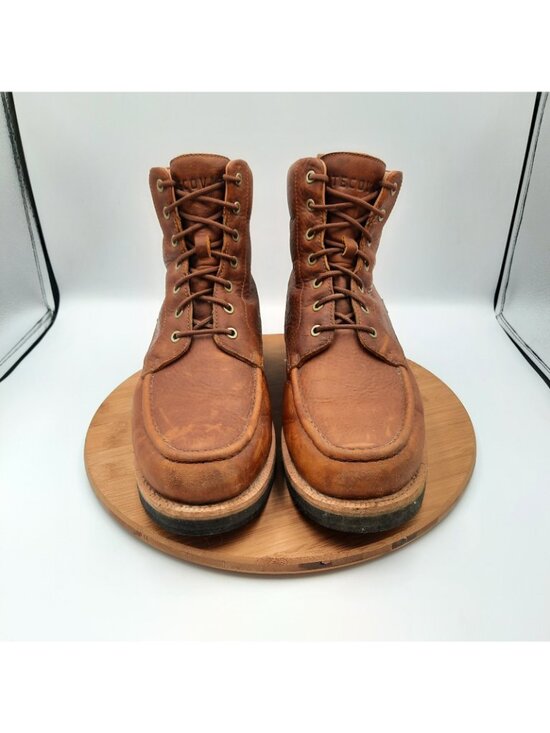 Tecovas The Rugged Moc Mens 12 Boots Saddle Brown Cowhide Leather Cowboy Work